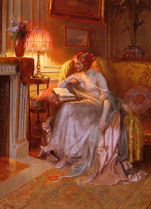 Reading Near The Lamp — Delphin Enjolras