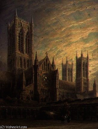 Lincoln Cathedral From The Cloisters — Frederick Mackenzie