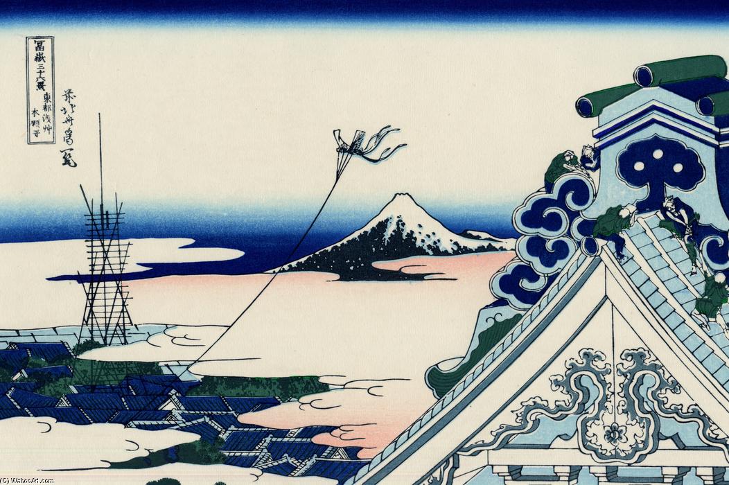 Asakusa Honganji Temple In Th Eastern Capital — Katsushika Hokusai