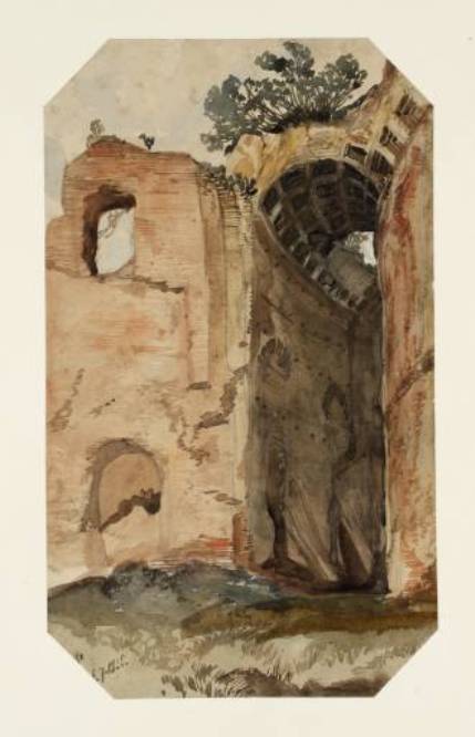 Back Of The Hemicycle Looking On To The Stadium, Palatine — Edward Lear