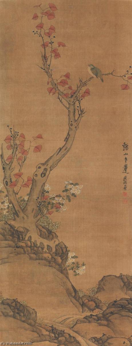 Oriole And Daisies — Chen Hongshou