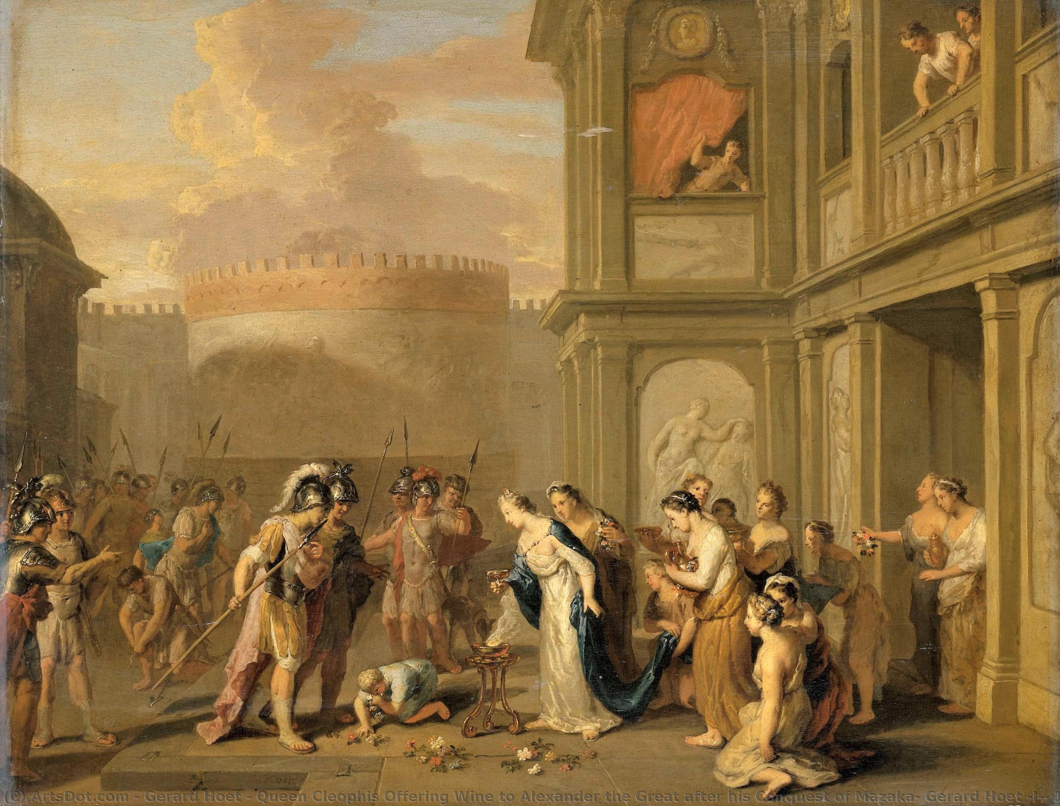 Queen Cleophis Offering Wine To Alexander The Great After His Conquest Of Mazaka, Gerard Hoet (i), 1670 - 1733 — Gerard Hoet