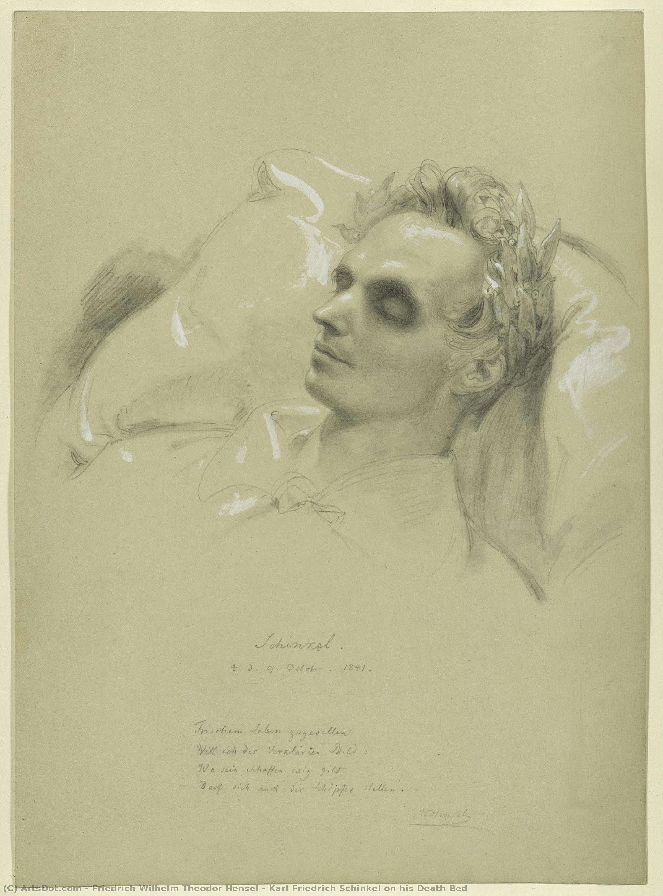 Karl Friedrich Schinkel On His Death Bed — Friedrich Wilhelm Theodor Hensel