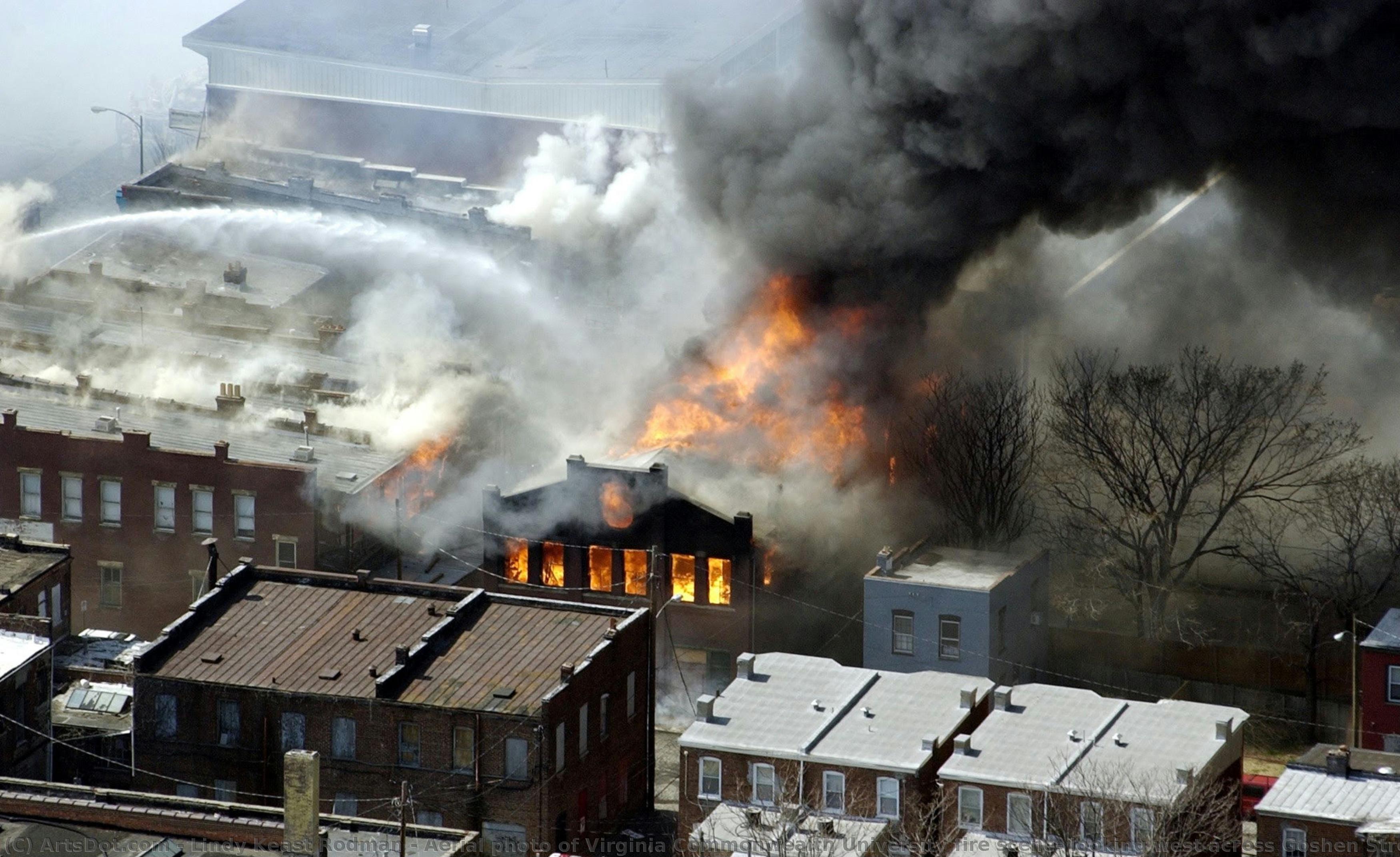 Aerial Photo Of Virginia Commonwealth University Fire Scene, Looking West Across Goshen Street — Lindy Keast Rodman