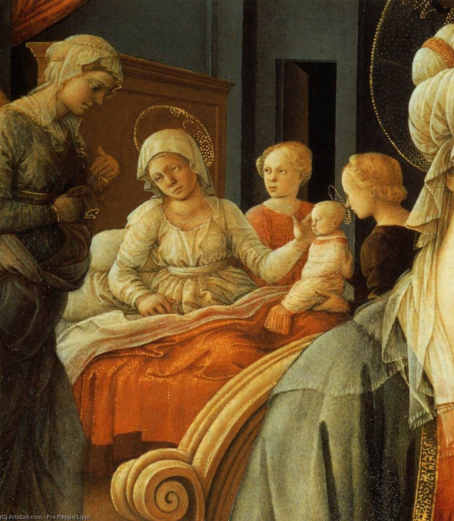 Madonna With The Child And Scenes From The Life Of St Anne (detail) — Filippo Di Tommaso Lippi