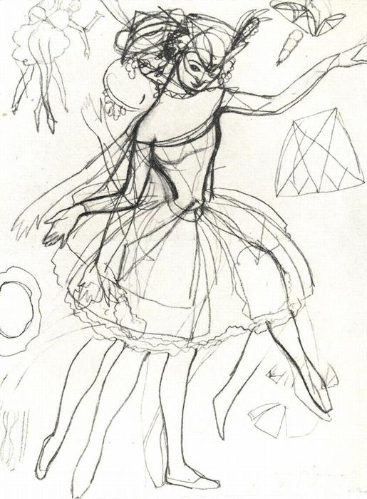 Costume Sketches Of Columbine For Anna Pavlova — Konstantin Andreevic Somov