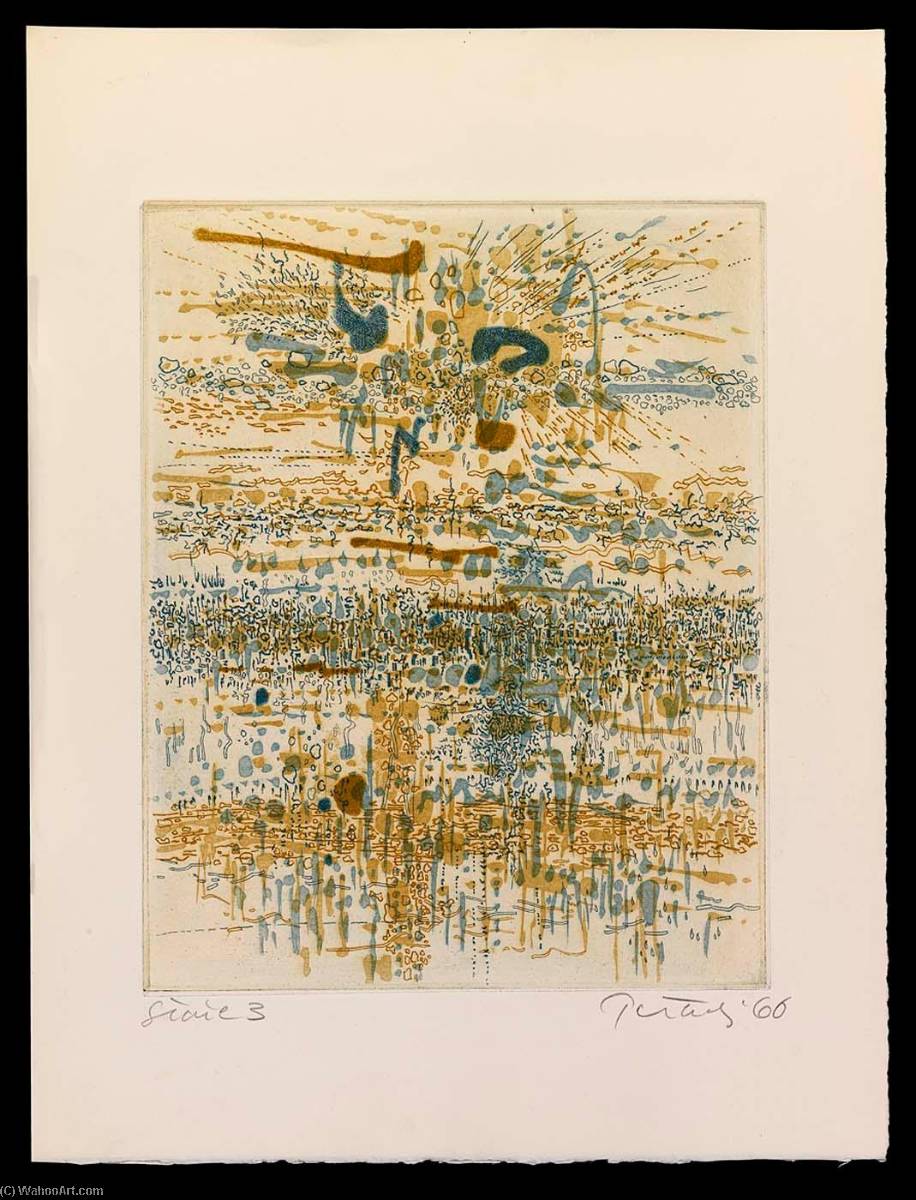 Sunshine With Showers, State 3, From The Portfolio A Genesis — Gabor Peterdi