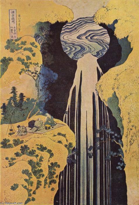 Das Wasserfall Von Amida Hinter Der Kiso Straße — Katsushika Hokusai