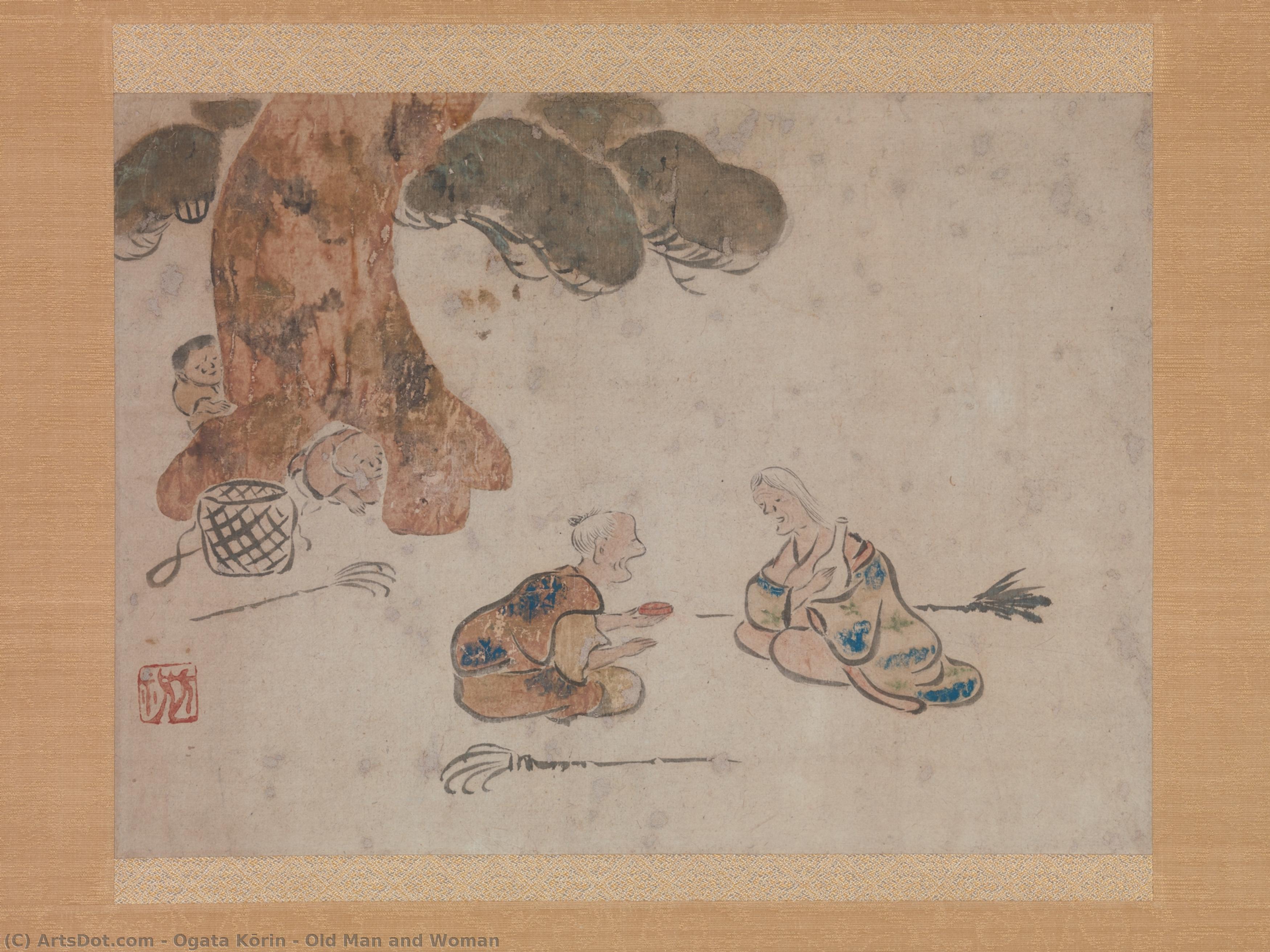 Old Man And Woman — Ogata Kōrin