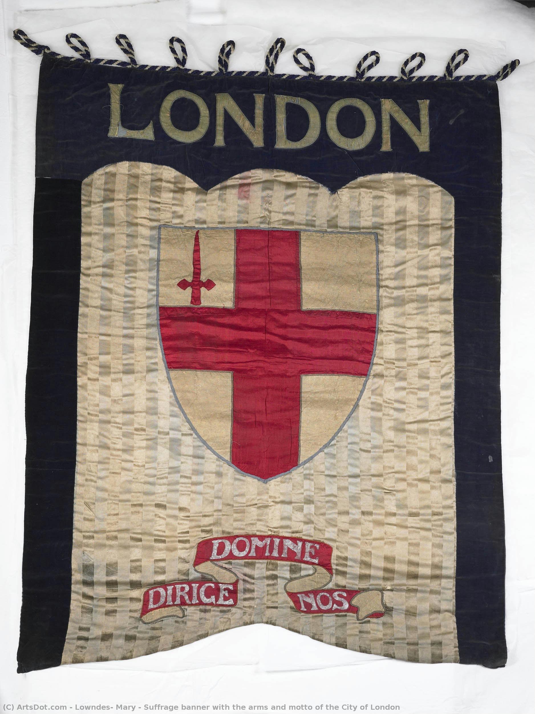 Suffrage Banner With The Arms And Motto Of The City Of London — Lowndes, Mary