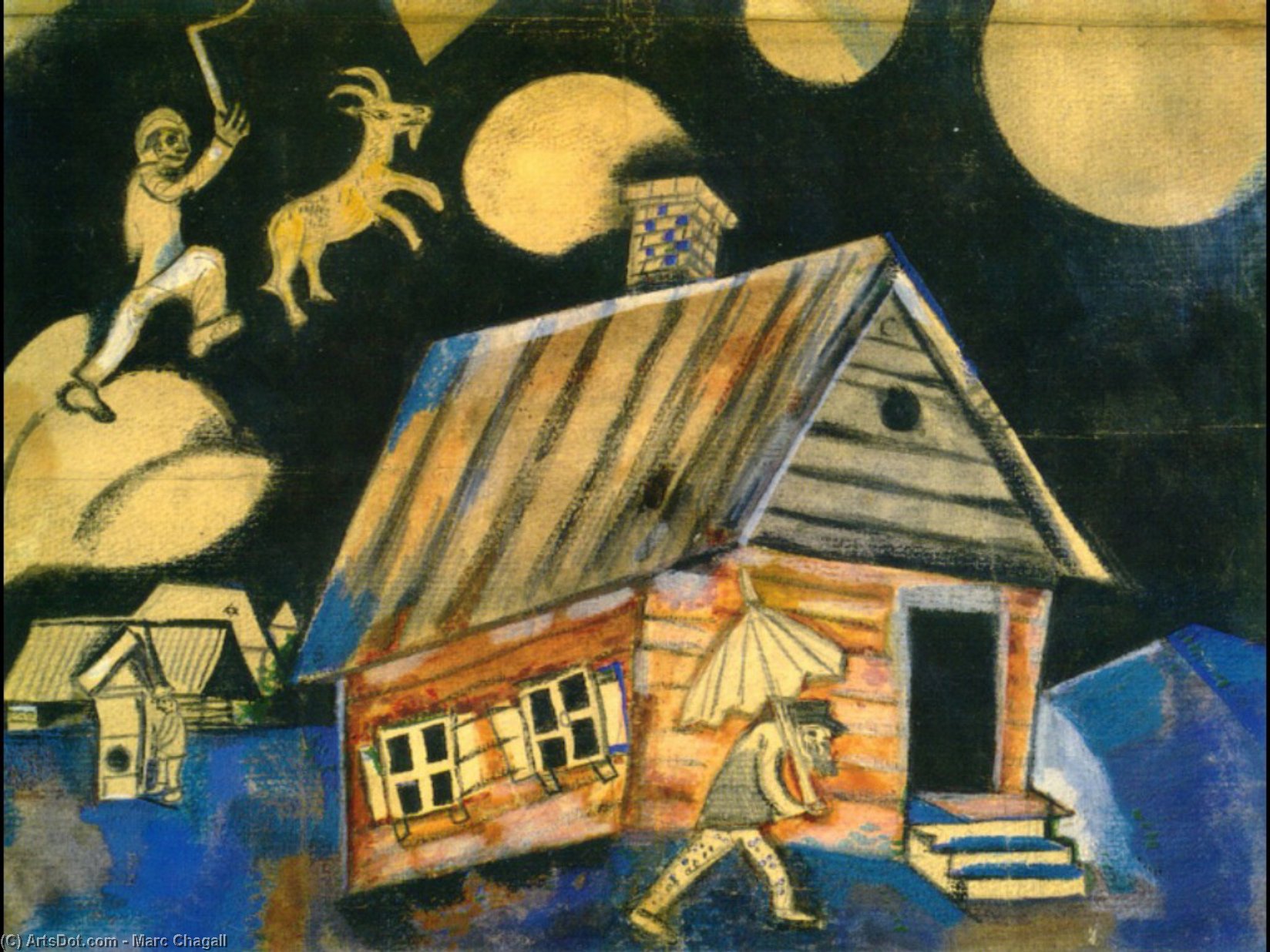 Study For The Painting Rain — Marc Chagall