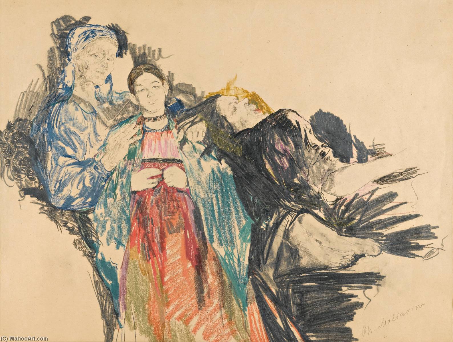 Family Portrait — Filipp Andreevich Maliavin