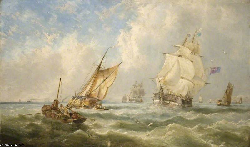 A Breezy Evening Off The Mouth Of The Mersey — John Wilson Carmichael