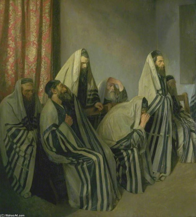 Jews Mourning In A Synagogue — Sir William Rothenstein