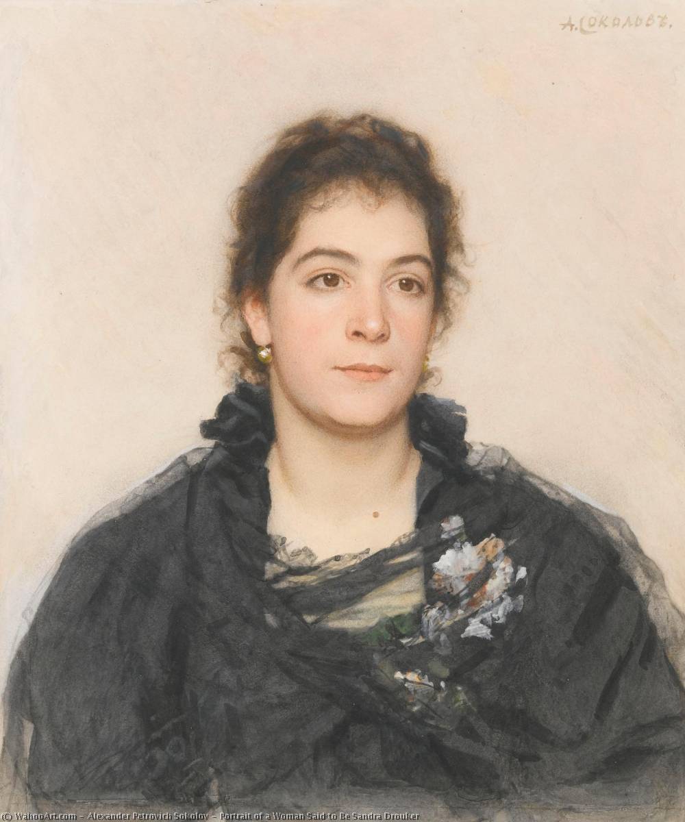 Portrait Of A Woman Said To Be Sandra Drouker — Alexander Petrovich Sokolov