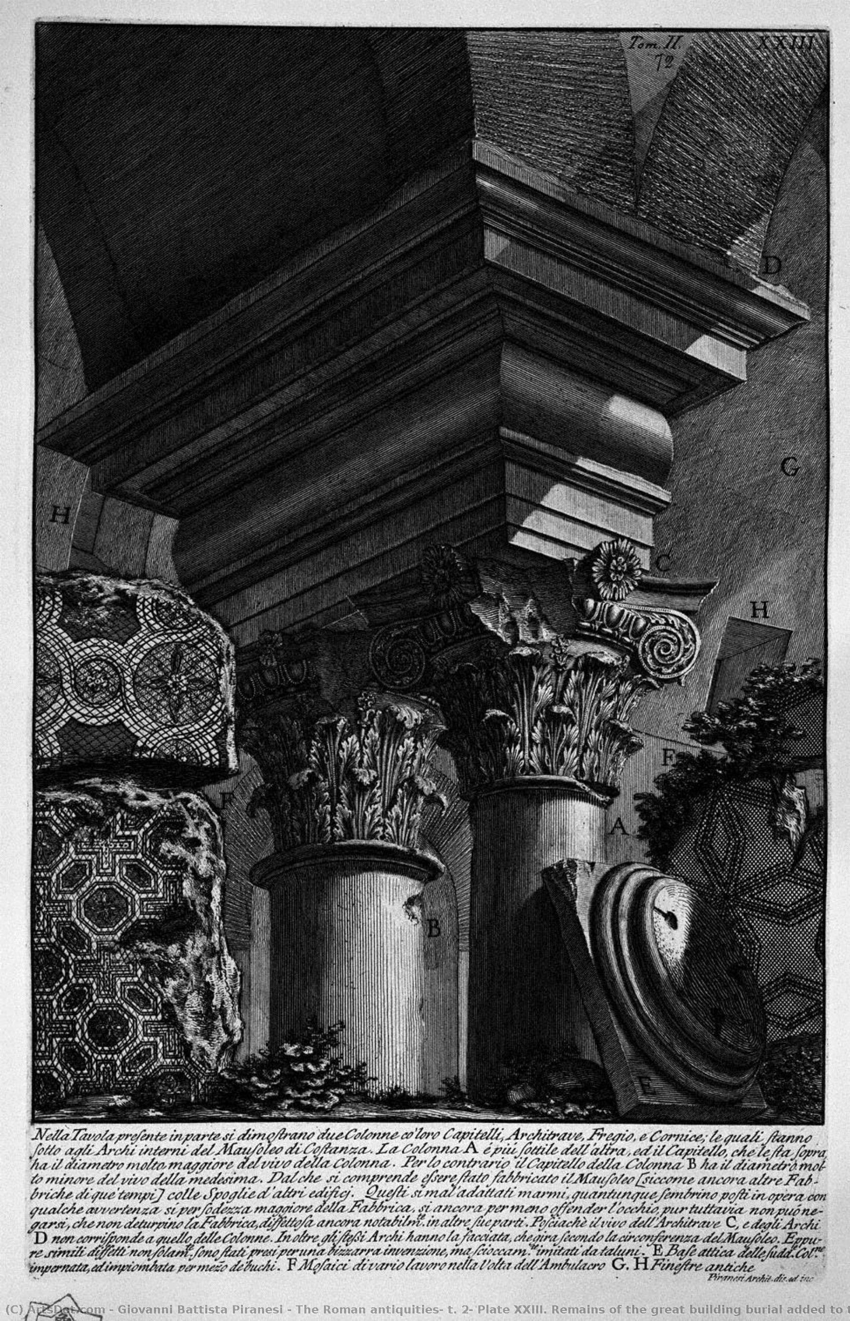 The Roman Antiquities, T. 2, Plate Xxiii. Remains Of The Great Building Burial Added To The Mausoleum Of Constance. — Ђаво Battista Пирањези