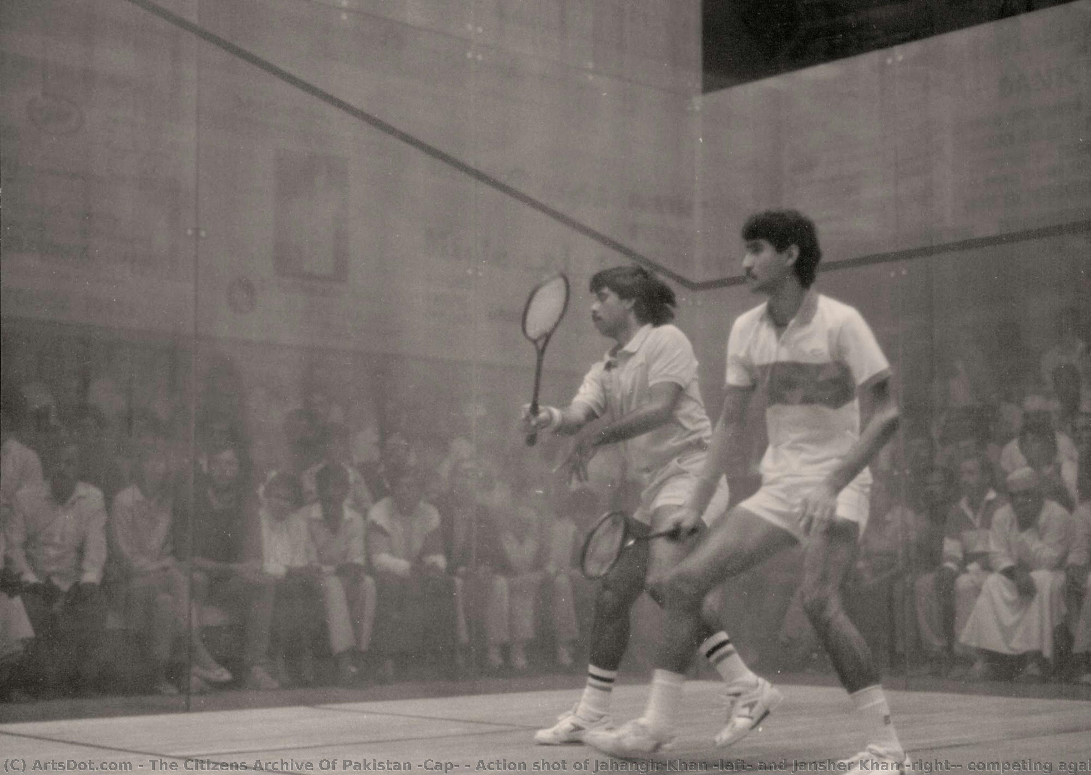 Action Shot Of Jahangir Khan (left) And Jansher Khan (right), Competing Against One Another.both Superstars Within Squash, Jahangir Khan Has Held 6 World Championships And 10 British Open Champsionships. Jansher Khan Has Won 8 World Championships And.... — The Citizens Archive Of Pakistan (cap)