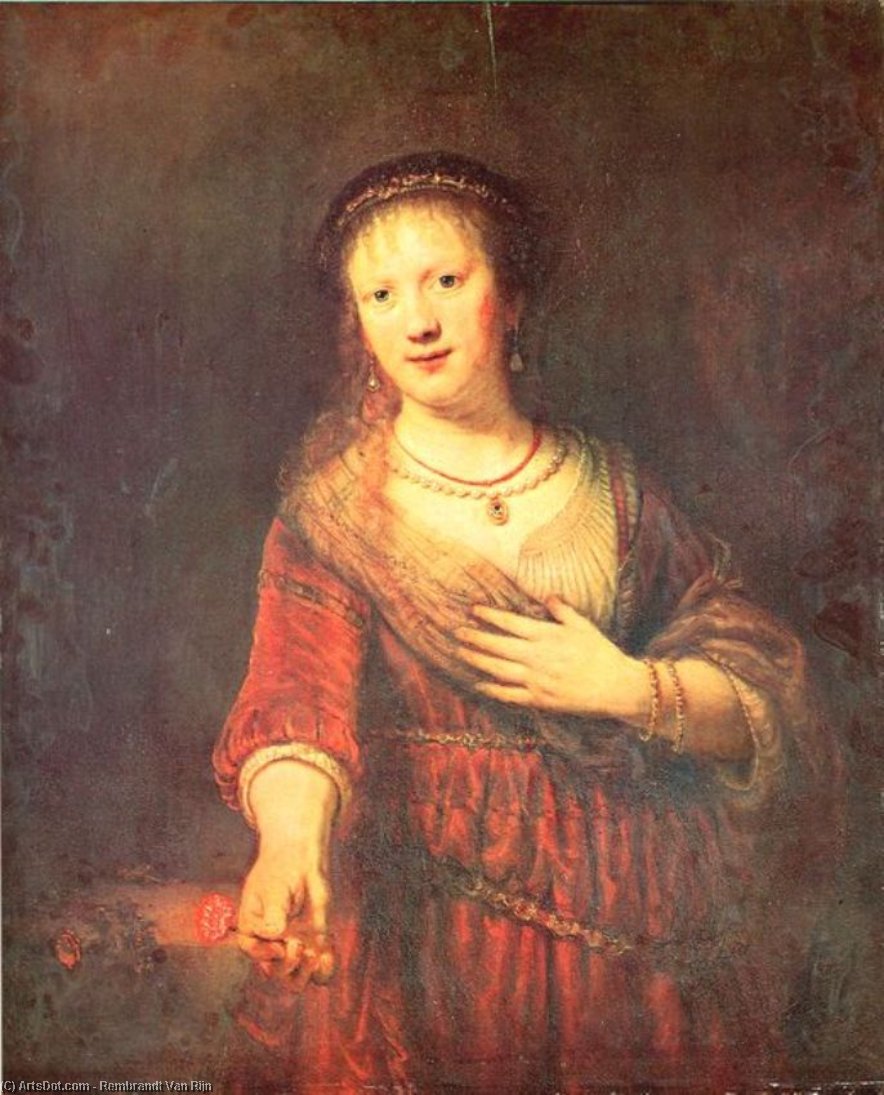 Porträt Von Saskia Mit Einer Narzisse — Rembrandt Van Rijn