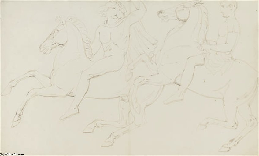 Studies Of Horsemen From The Parthenon Frieze — William Etty