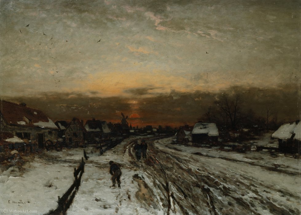 Winter Landscape With Sunset — Ludwig Munthe