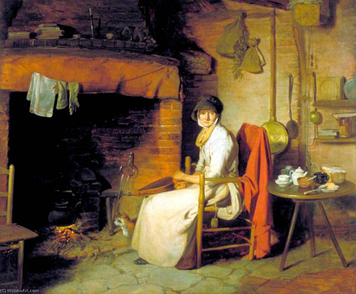 A Cottage Interior An Old Woman Preparing Tea — William Redmore Bigg
