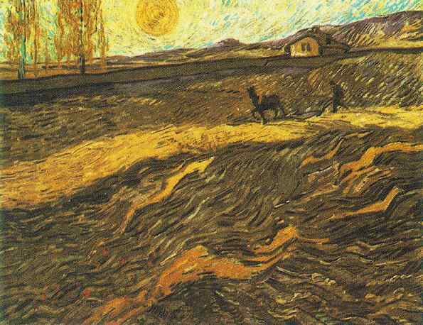 Enclosed Field With Ploughman — Vincent Willem Van Gogh