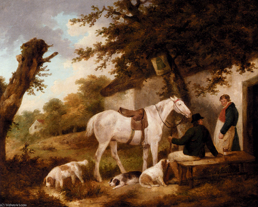Travellers Resting Outside The Bell Inn — George Morland