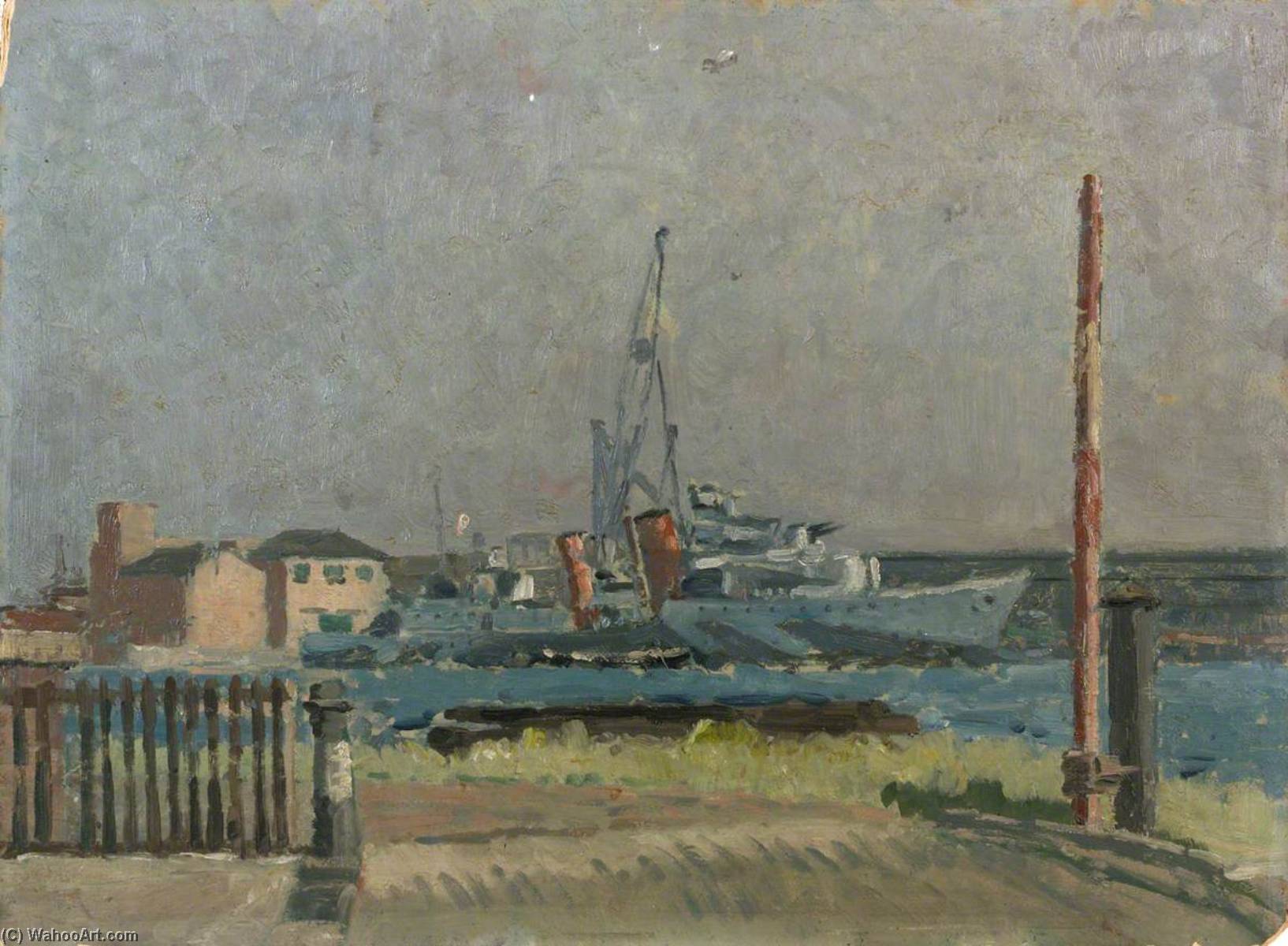 A Destroyer In The West India Dock, London — Paul Ayshford Methuen