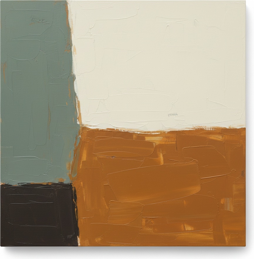 Monolithic Earth Tones: A Singular Study In Layered Ochre And Muted Sage — Laurent Fabre
