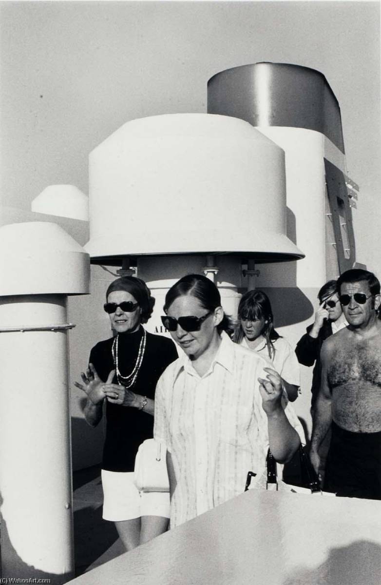 Untitled (ship Vents, 5 People On Deck Wearing Sunglasses) — Burk Uzzle
