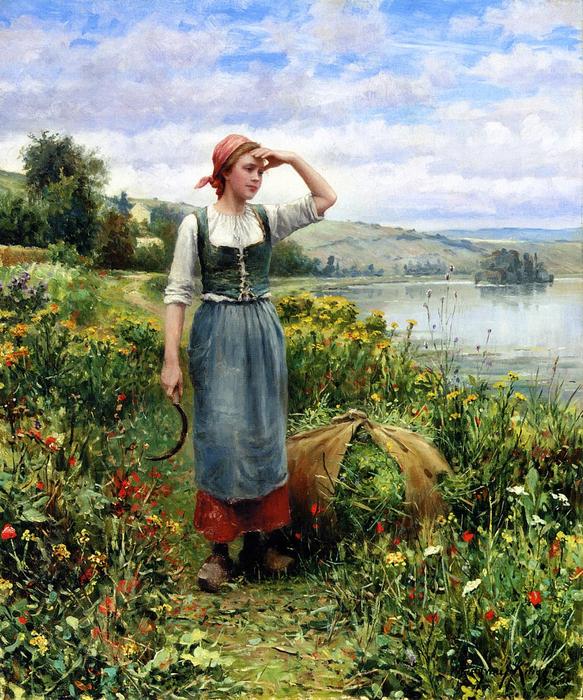 A Field Of Flowers — Daniel Ridgway Knight