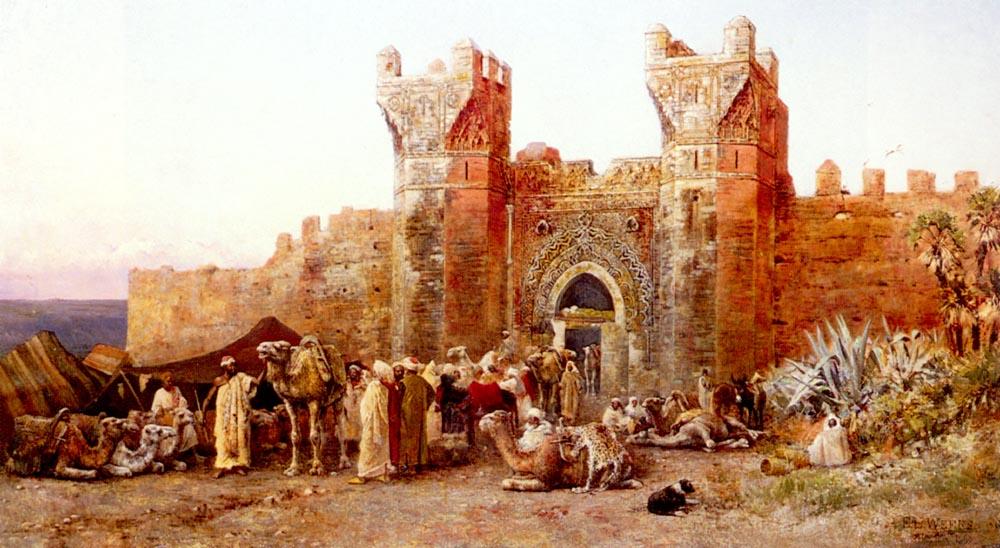 The Departure Of A Caravan From The Gate Of Shelah, Morocco — Edwin Lord Weeks