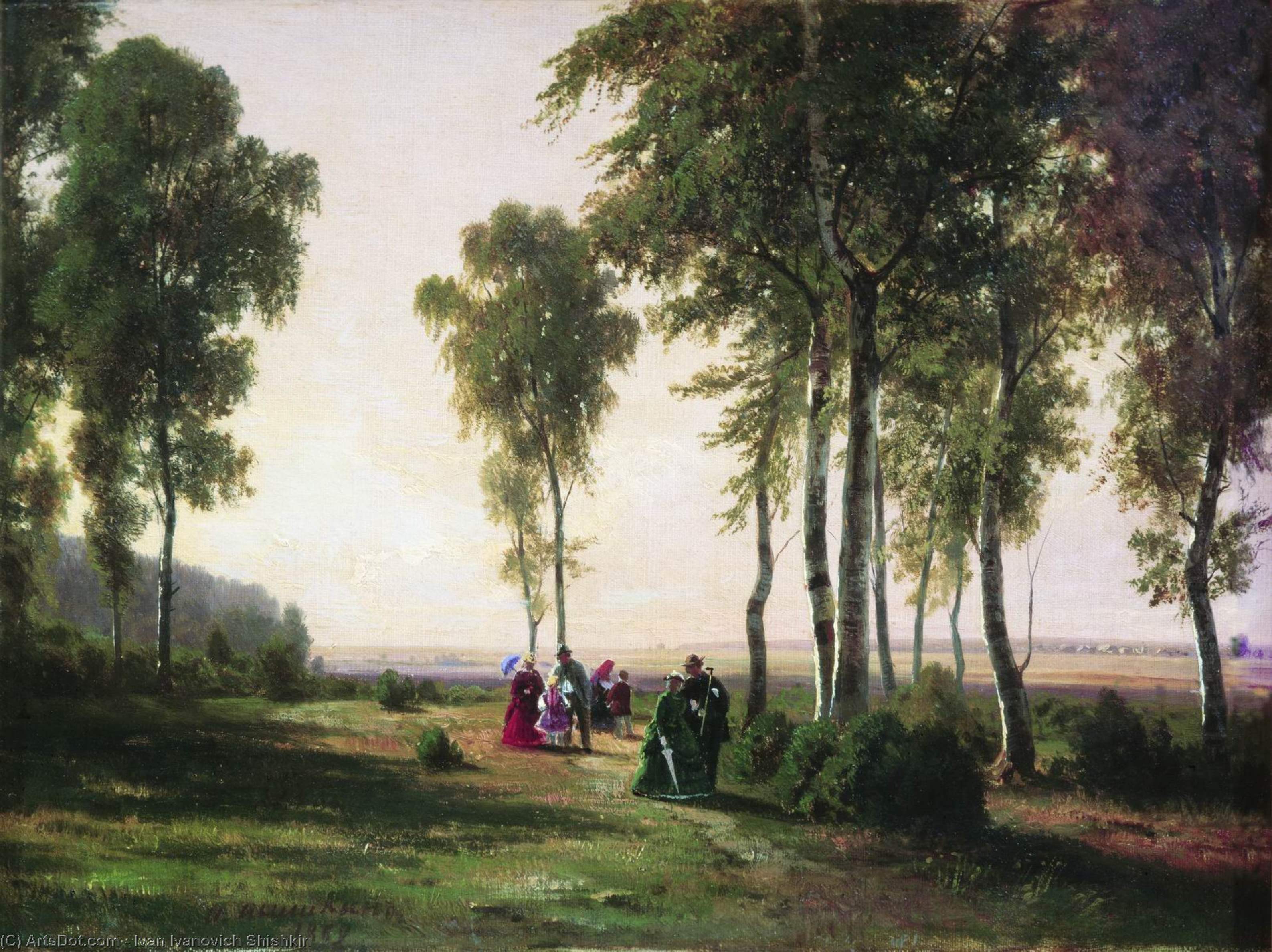 Landscape With Walking People — Ivan Ivanovich Shishkin