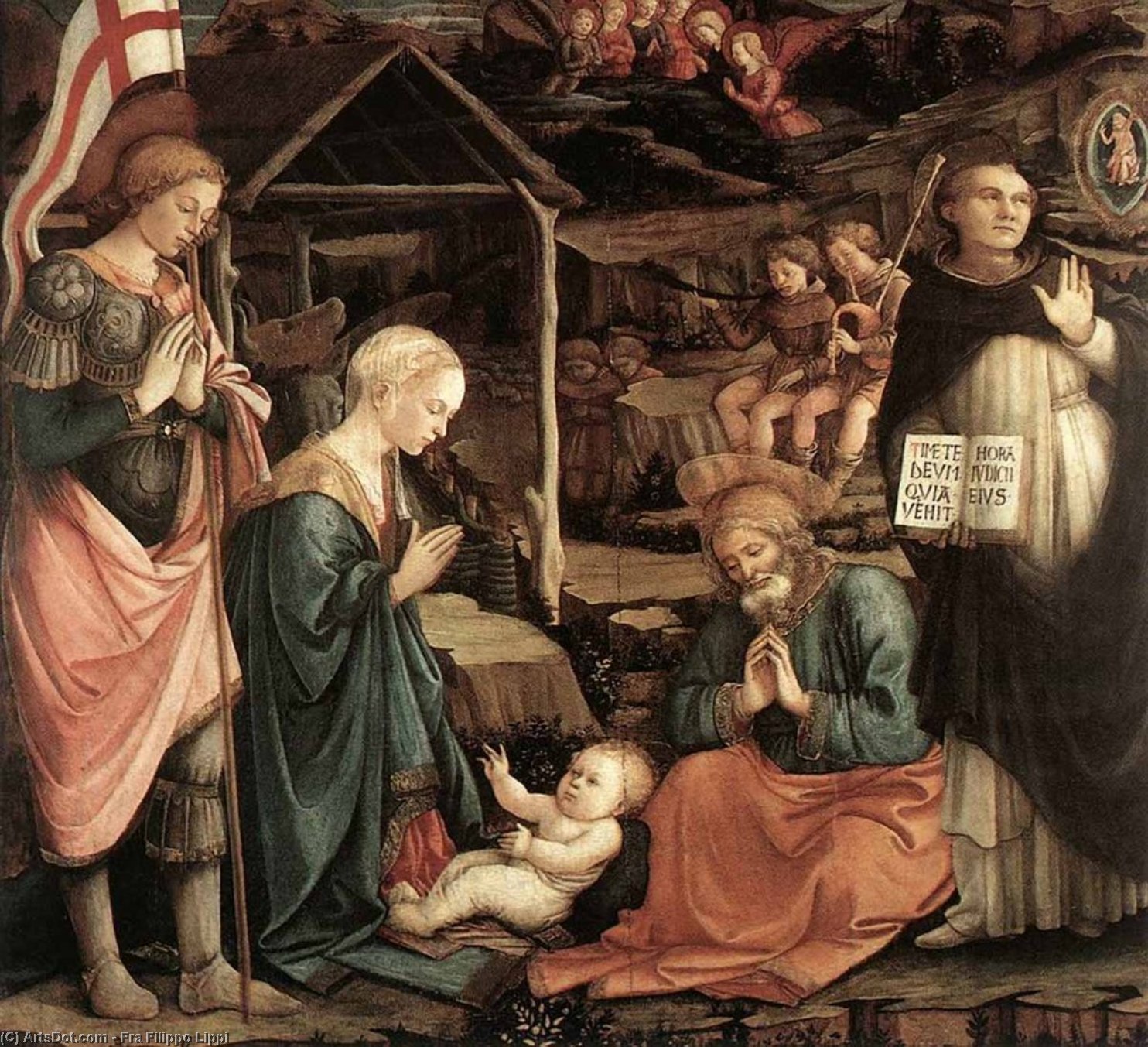 Adoración Del Niño Con Santos — Filippo Lippi