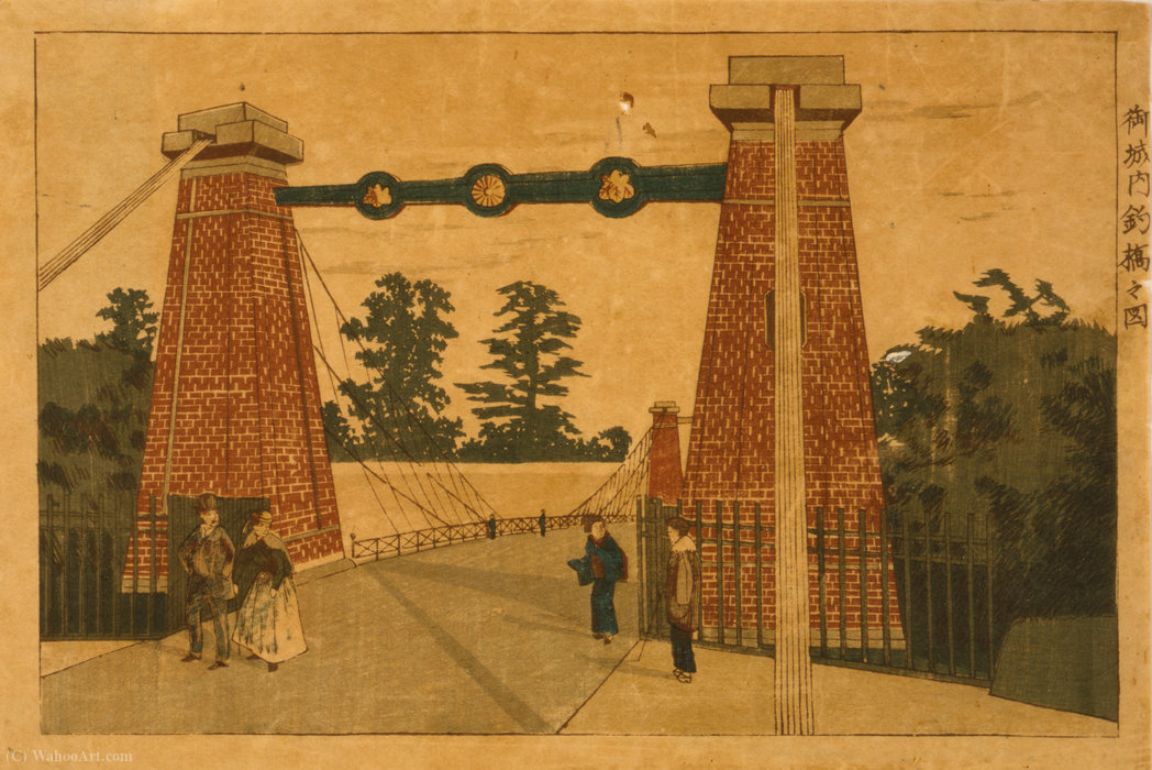 Drawbridge At The Entrance Of The Imperial Palace — Kobayashi Kiyochika