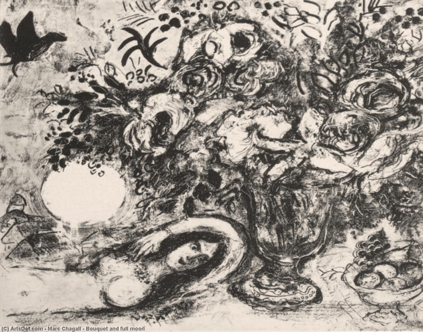 Bouquet And Full Moon — Марк Шагал
