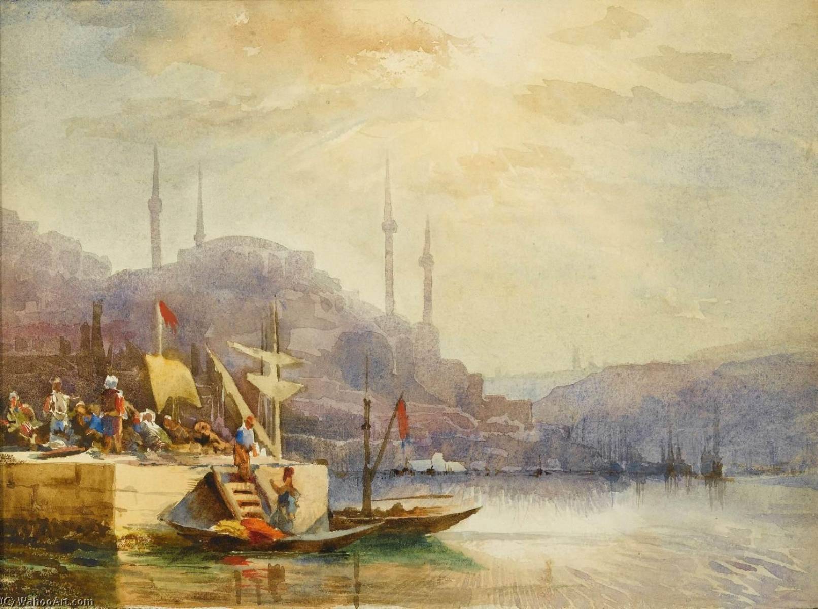 Unloading Boats On The Bosphorus — Konstantin Yegorovich Makovsky