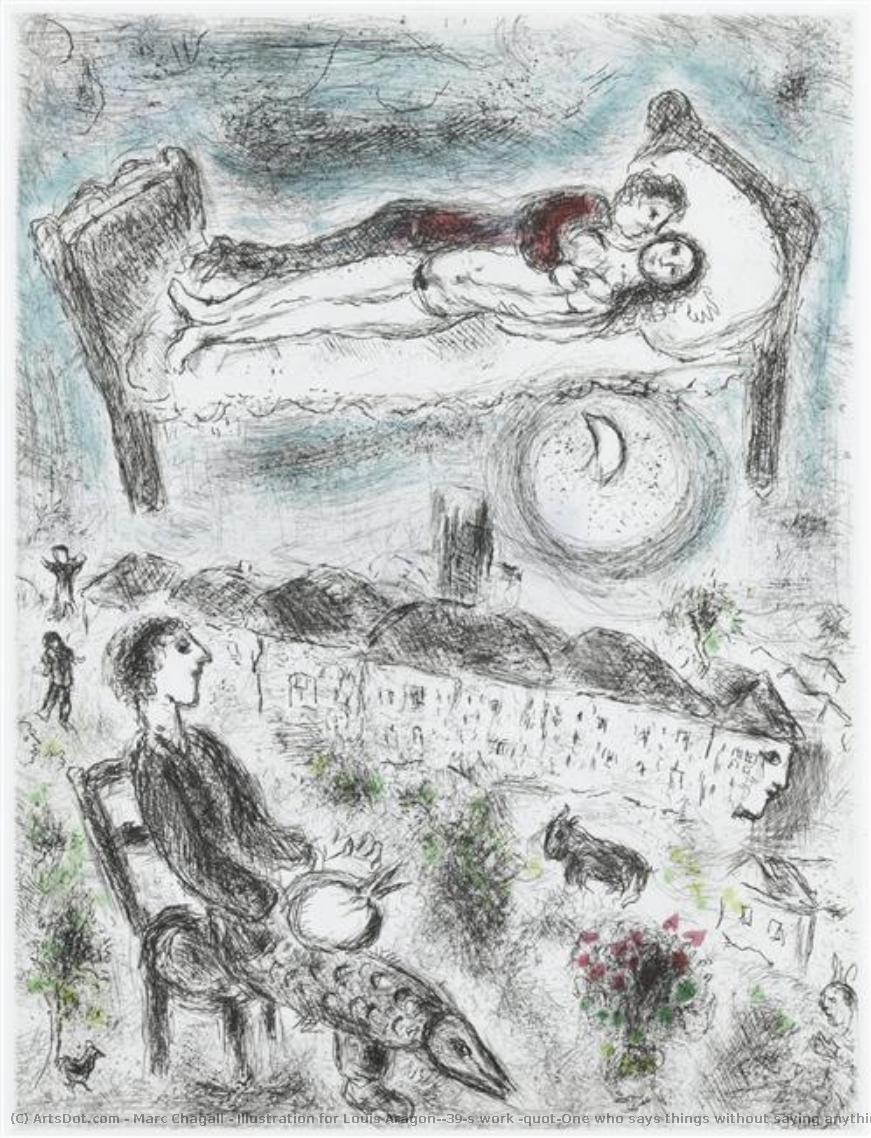 Illustration For Louis Aragon's Work "one Who Says Things Without Saying Anything" — Marc Chagall