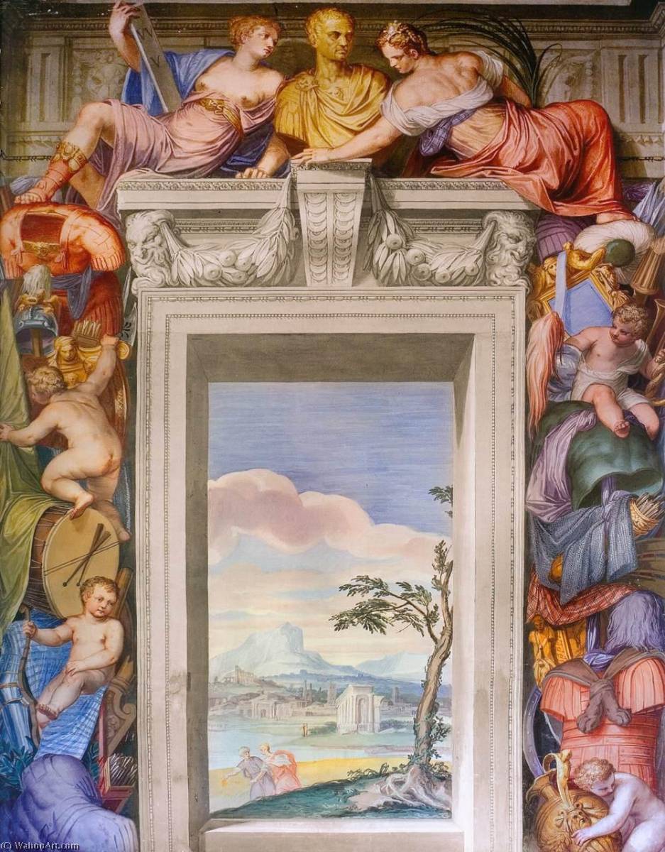 Frescoes In The Hall Of The Arts (detail) — Giovanni Battista Zelotti