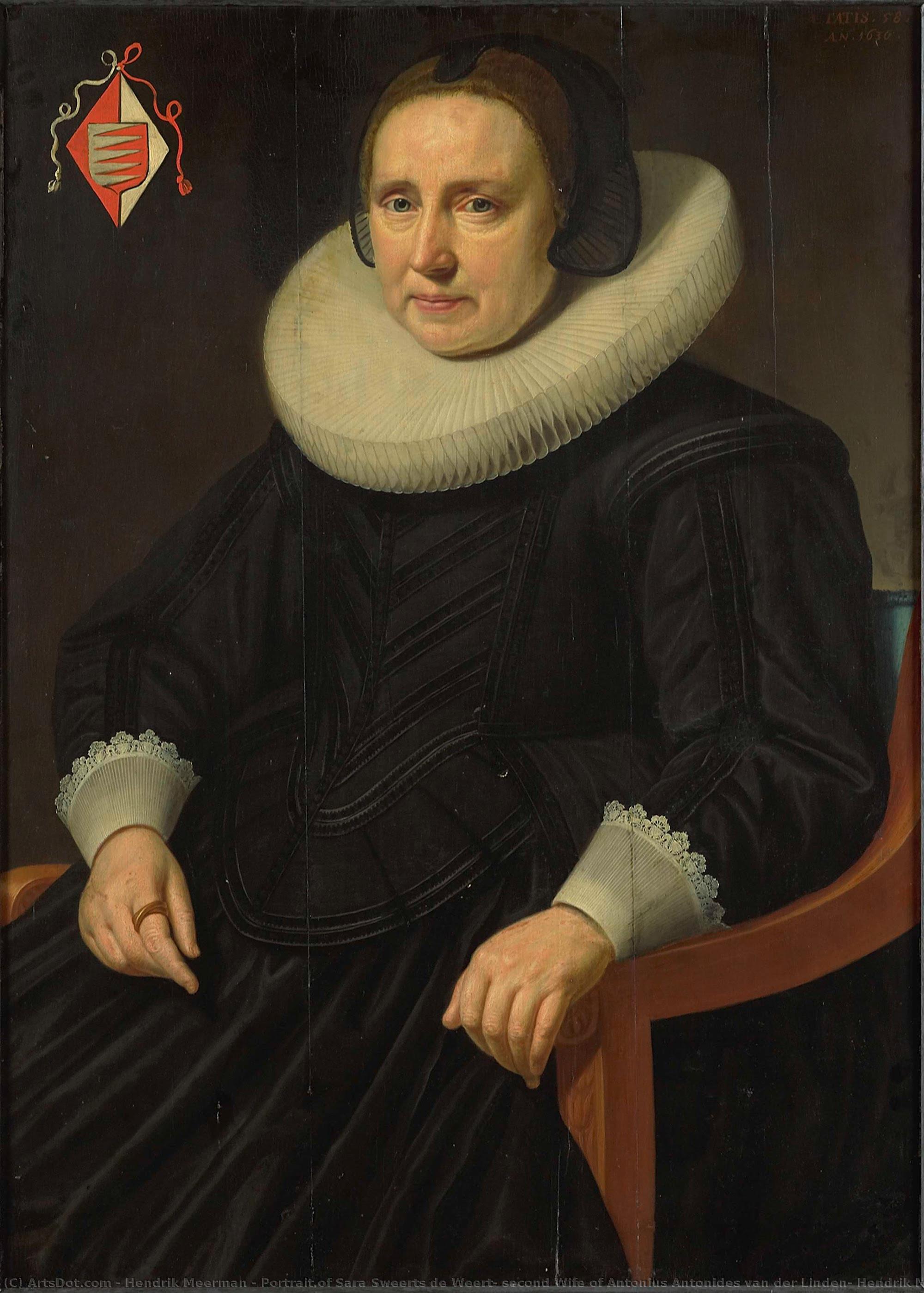 Portrait Of Sara Sweerts De Weert, Second Wife Of Antonius Antonides Van Der Linden, Hendrik Meerman, 1636 — Hendrik Meerman