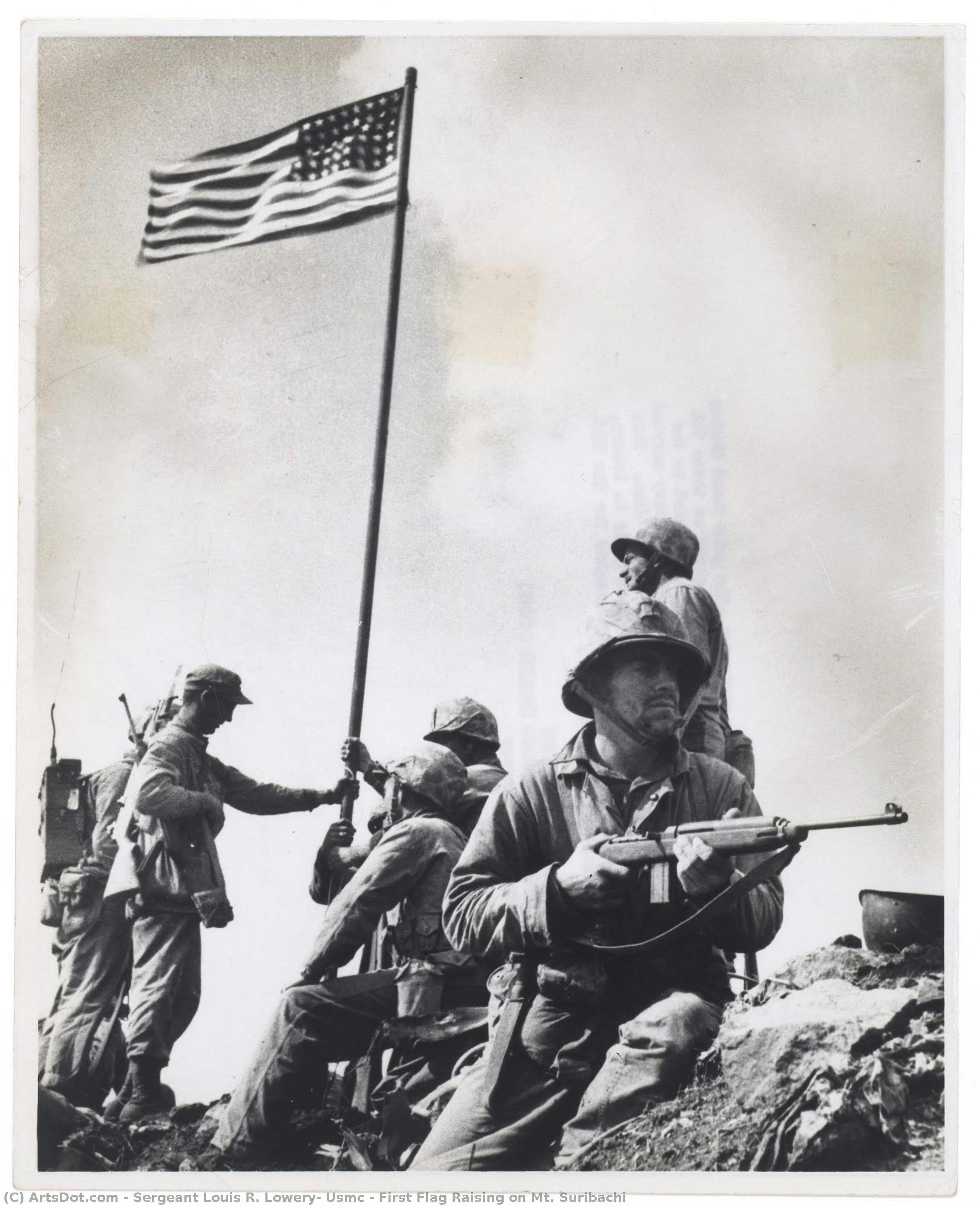 First Flag Raising On Mt. Suribachi — Sergeant Louis R. Lowery, Usmc