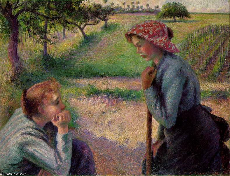 Two Young Peasant Women — Camille Pissarro
