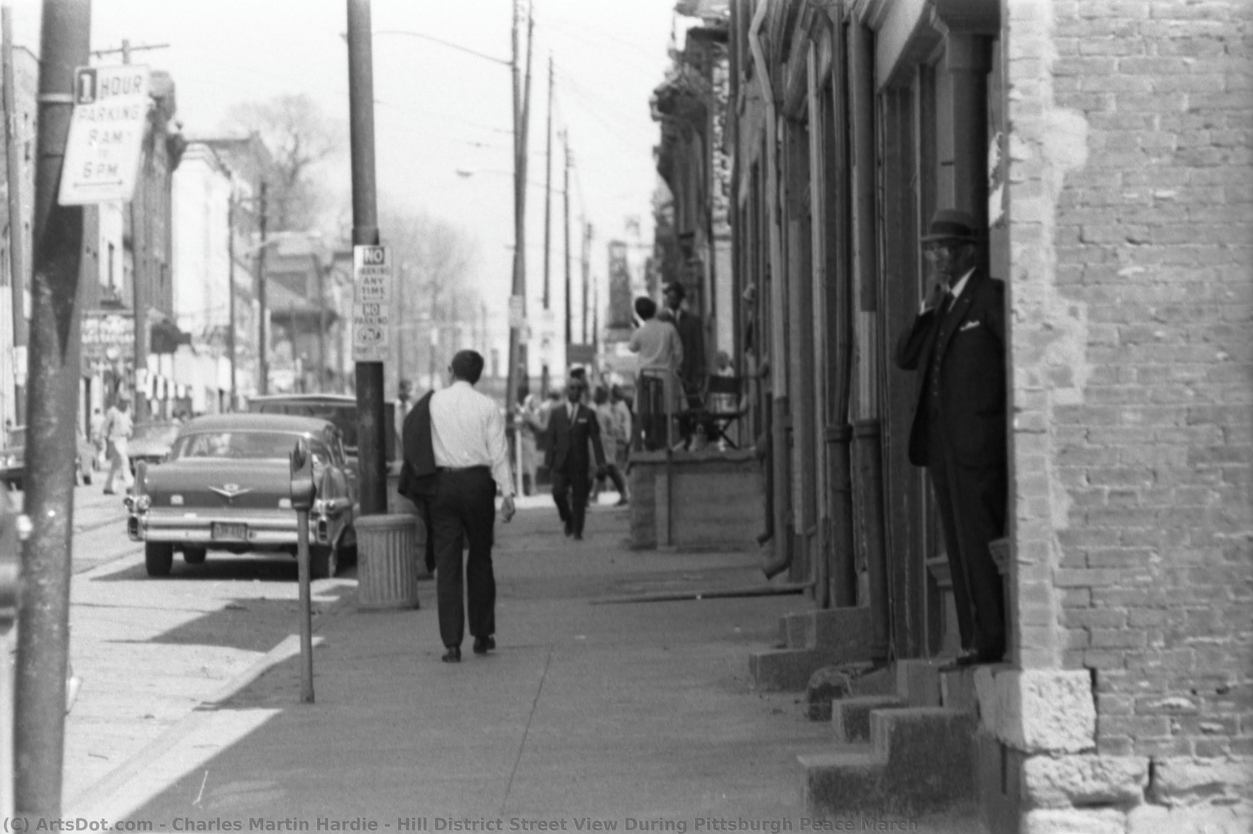 Hill District Street View During Pittsburgh Peace March — Charles Martin Hardie