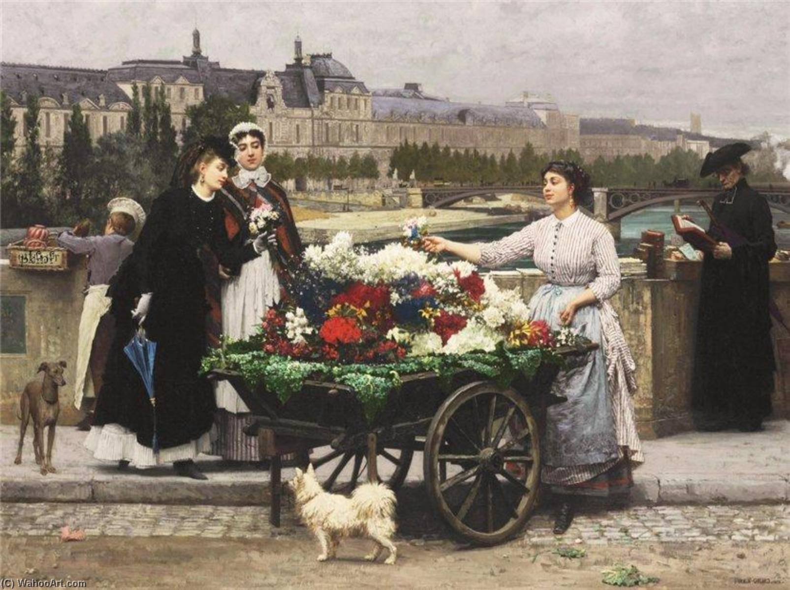 A Flower Seller On The Pont Royal — Marie Francois Firmin-girard