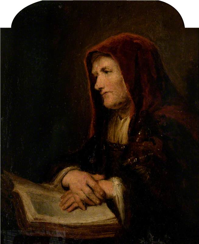 Old Woman Reading (after Rembrandt Van Rijn) — John Graham Gilbert
