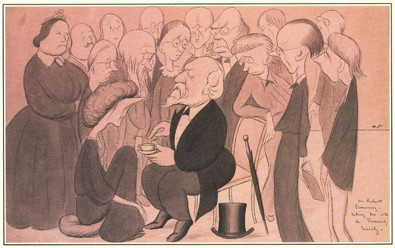 Mr. Robert Browning, Taking Tea With The Browning Society — Sir Max Beerbohm