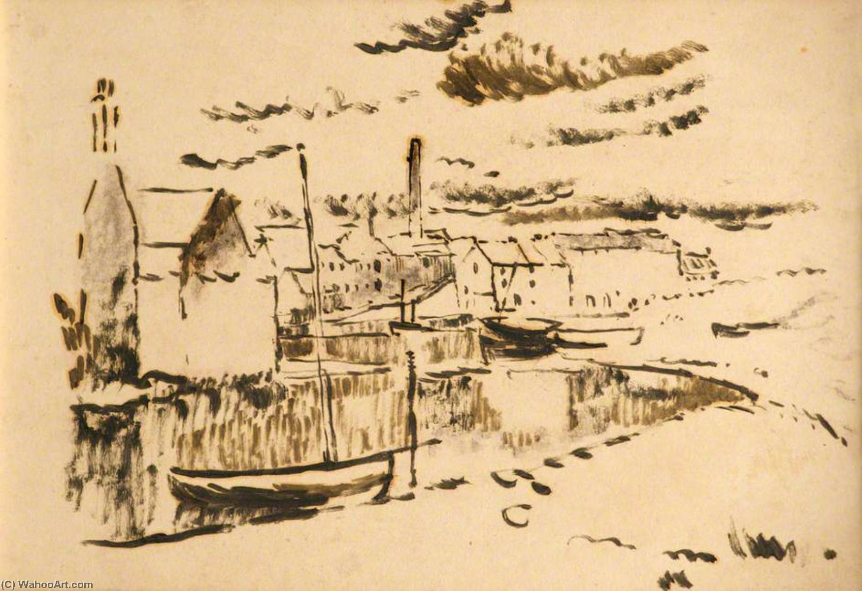 Harbour Scene — Edward Morland Lewis