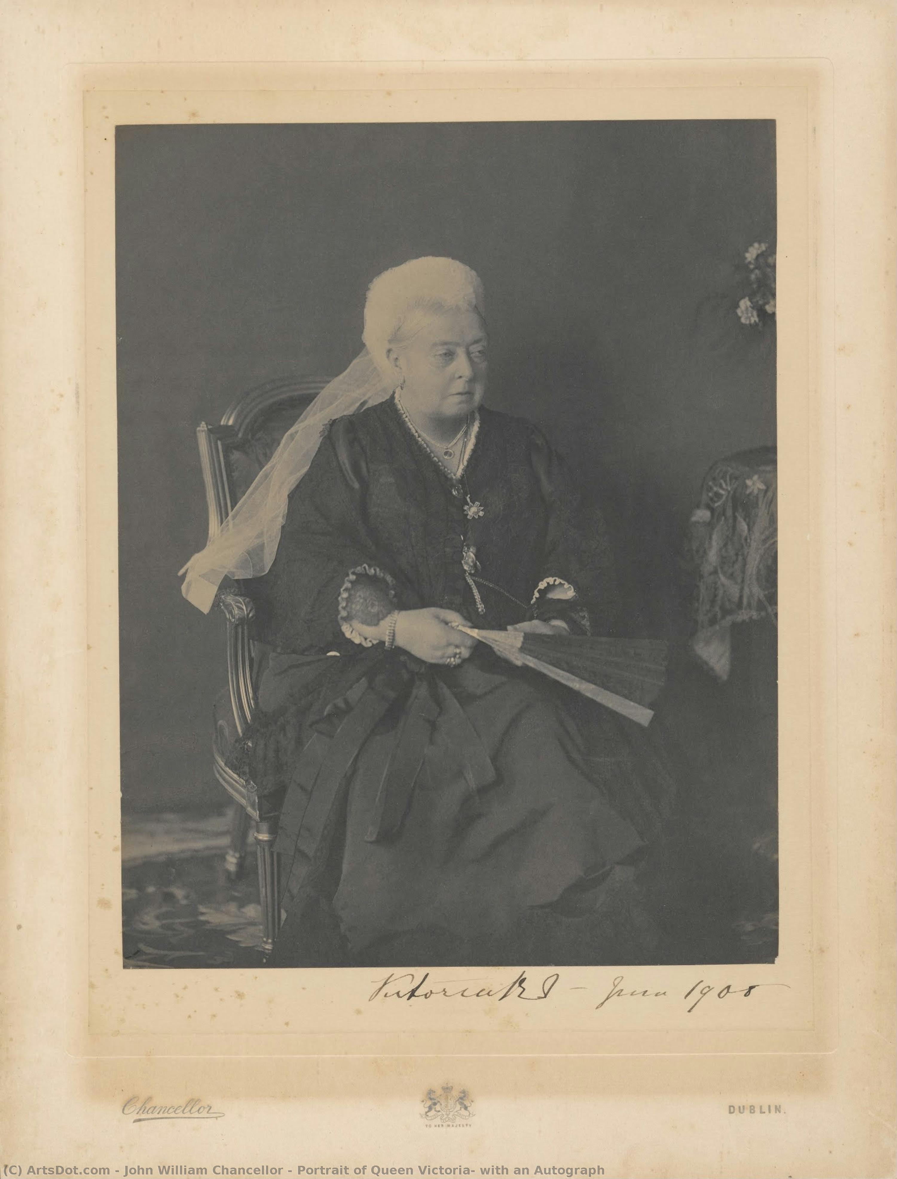 Portrait Of Queen Victoria, With An Autograph — John William Chancellor