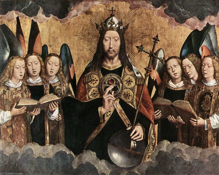 Cristo Rodeado De Ángeles Músicos — Hans Memling
