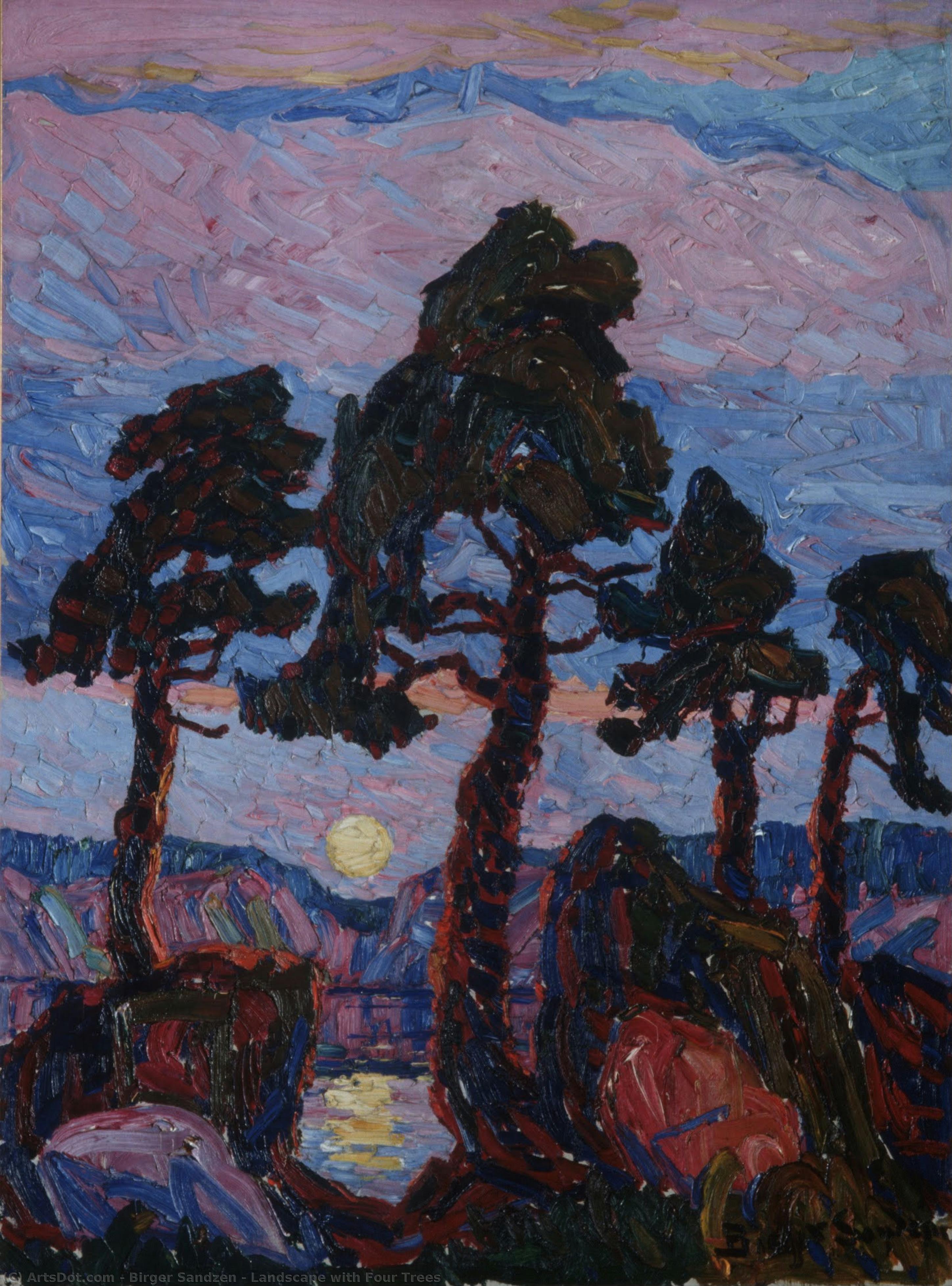 Landscape With Four Trees — Birger Sandzen